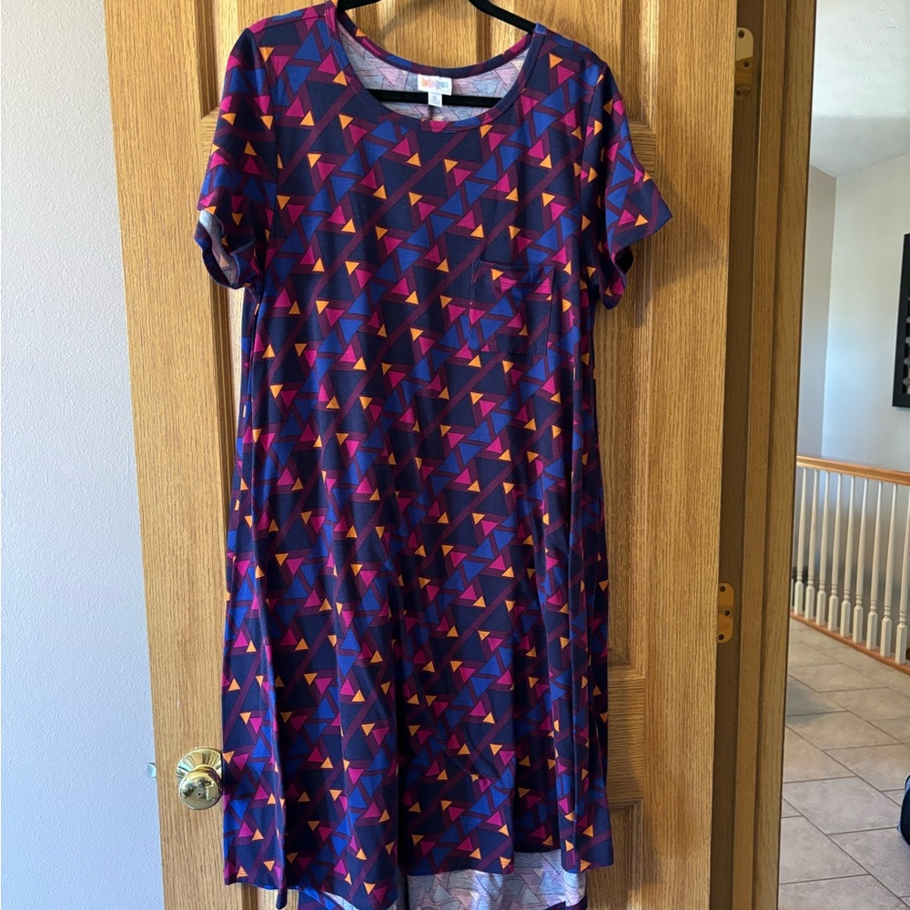 LuLaRoe Carly XL Dark Plumb with Pattern